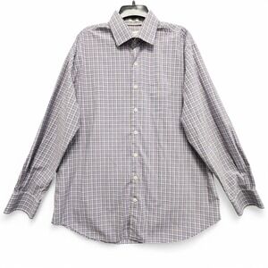 Peter Millar Crown Finish Shirt Mens‎ XL Blue Plaid Button Up Long Sleeve